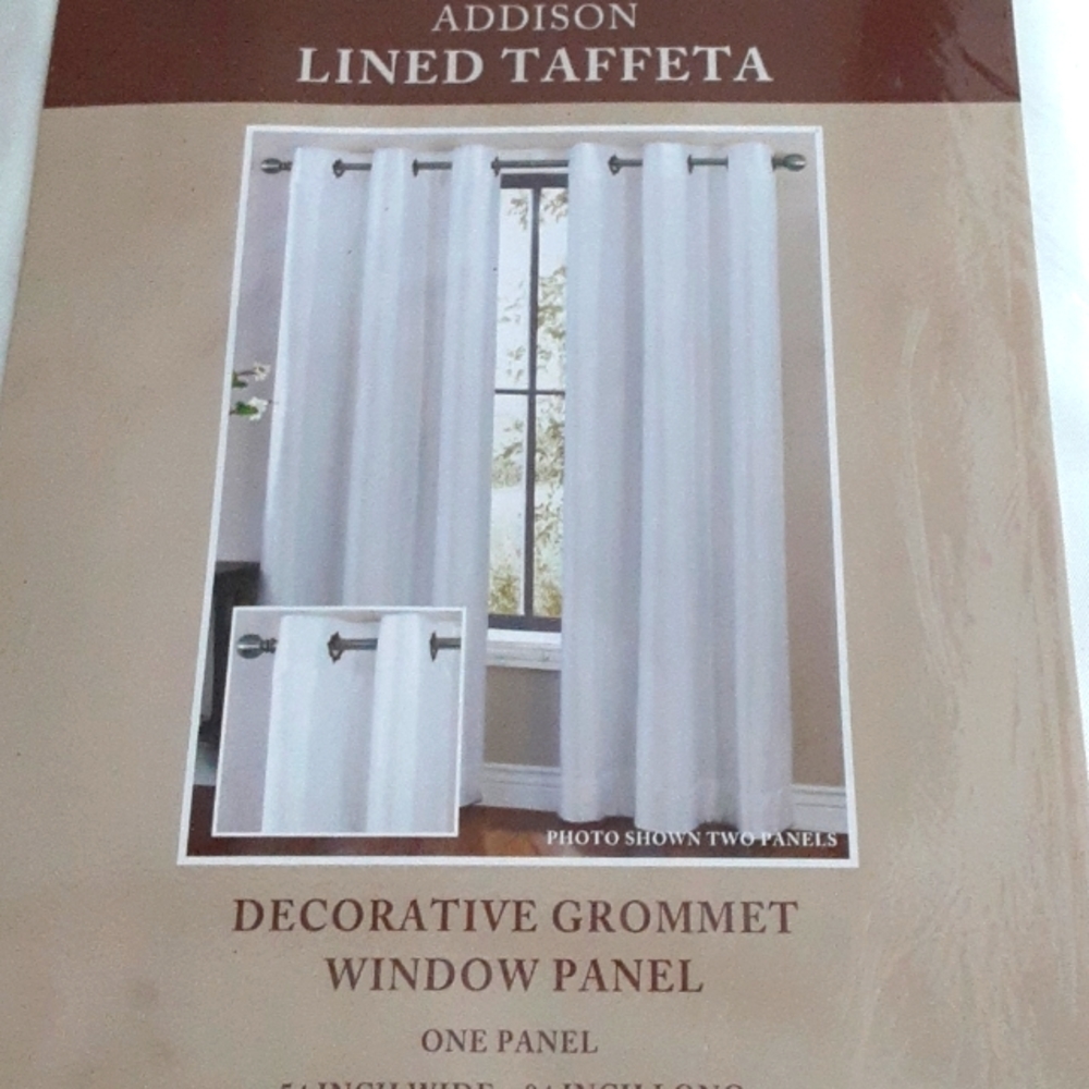 Addison Lined Taffeta window panel.